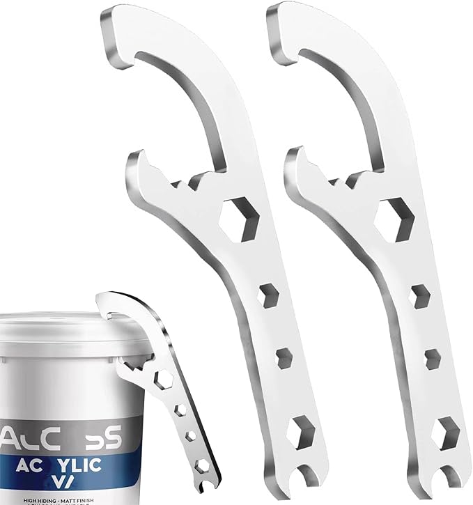Bucket Opener Paint Can Opener Tool 5 Gallon Lid Opener Remover Wrench Manual Can Opener Spanner for Home Industrial Use Portable Multi-Size Multifunctional Adjustable Wrench 2pcs