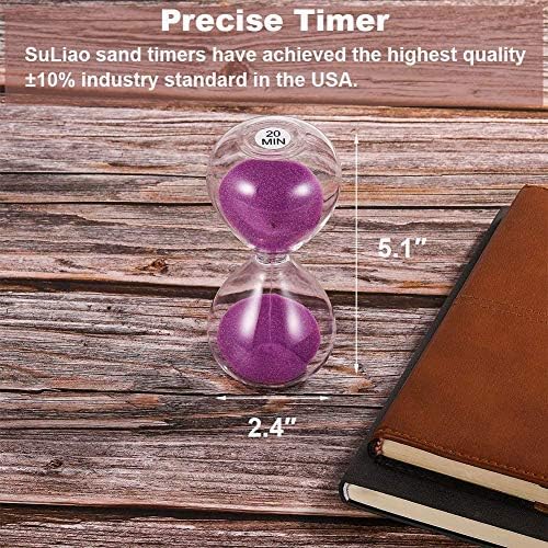 SuLiao Sand Timer 5 Minute Hourglass: 5.1 Inch Gold Sand Clock, Large Sand Watch 5 Min, Hour Glass Sandglass for Kids, Games, Classroom, Home, Desk, Office Decorative
