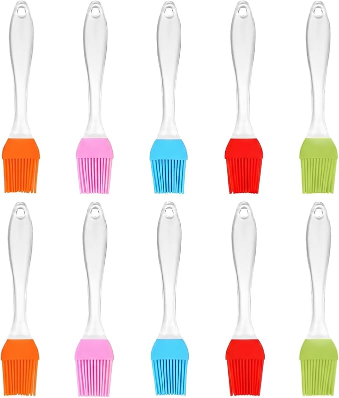 Silicone Pastry Brush 10 Pack Basting Brush Heat Resistant | Kitchen Food Brushes for Cooking Basting BBQ Baking