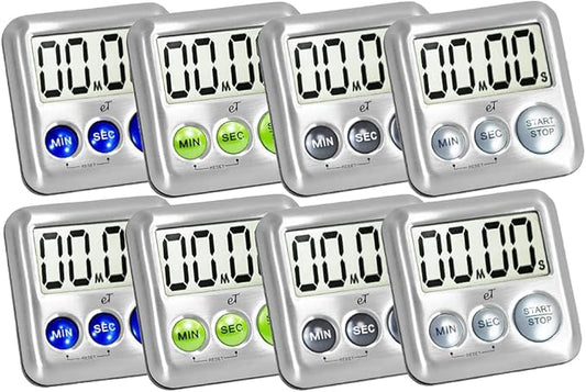 Elegant Digital Kitchen Timer Stainless Steel - Loud Alarm - Model Variety