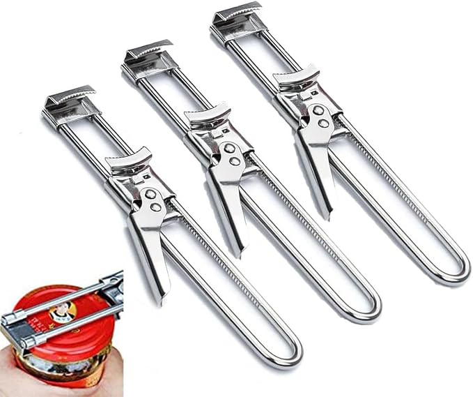 3PCS Master Jar & Bottle Opener, Adjustable Multifunctional Stainless Steel Can Opener Jar Lid Gripper, Manual,Kitchen Accessories