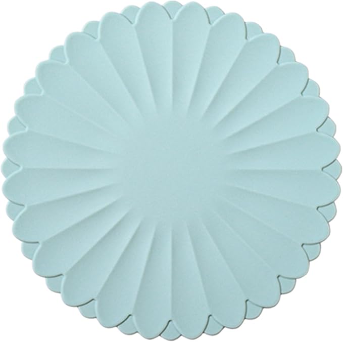 Heat-Resistant Silicone Trivet Mats, Non-Slip Hot Plate Holder for Kitchen Countertops & Dining Table, Reusable Pot Holder Pad with Secure Grip, Dishwasher Safe (Sea Sky Blue, Diameter: 30cm/11.81")