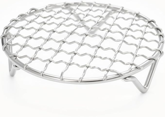 Cooling Rack 6 Inch Round Stainless Steel - Multi-Use Wire Rack for Cooking, Baking, Cookie Cooling, Steaming & BBQ - Sturdy 20mm Legs for Even Airflow, Durable Versatile Kitchen Tool for Home Bakers