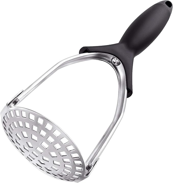 Dodolly Stainless Steel Potato Masher Heavy Duty, Hand Smasher Kitchen Tools for Beans, Vegetables, Avocado, Food and Friut