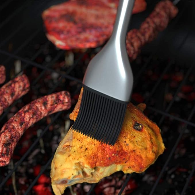 5Pcs Silicone Basting Brushes Heat Resistant BPA Free Stainless Steel Handle Pastry Grill Barbecue Brush Set Kitchen Cooking Tools