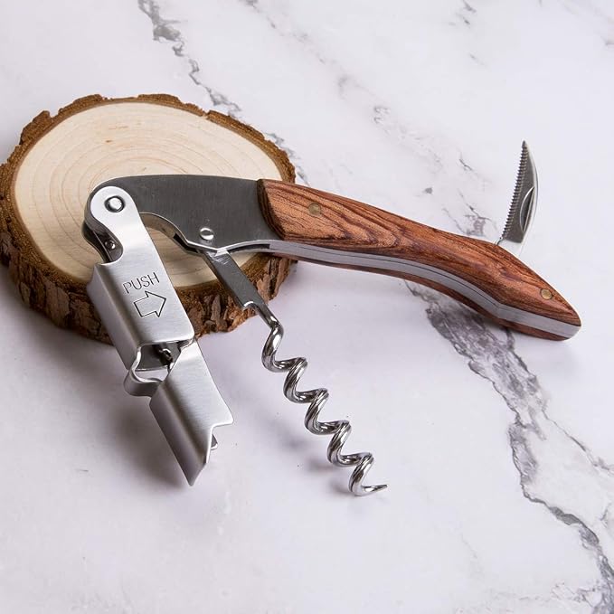 Fanery Sue Personalized Wine Opener - Custom Engraved Professional Corkscrews for Wine Bottles w/Foil Cutter and Cap Remover - Manual Wine Key