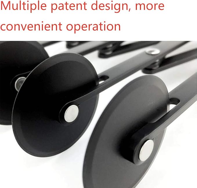 Adjustable Pastry Cutter, 5 Wheel Stainless Steel Dough Divider,Non-stick coating Expandable Pizza Slicer Multi-Round Pastry Knife Baking Cutter Roller Cookie Dough Cutter Divider （black）