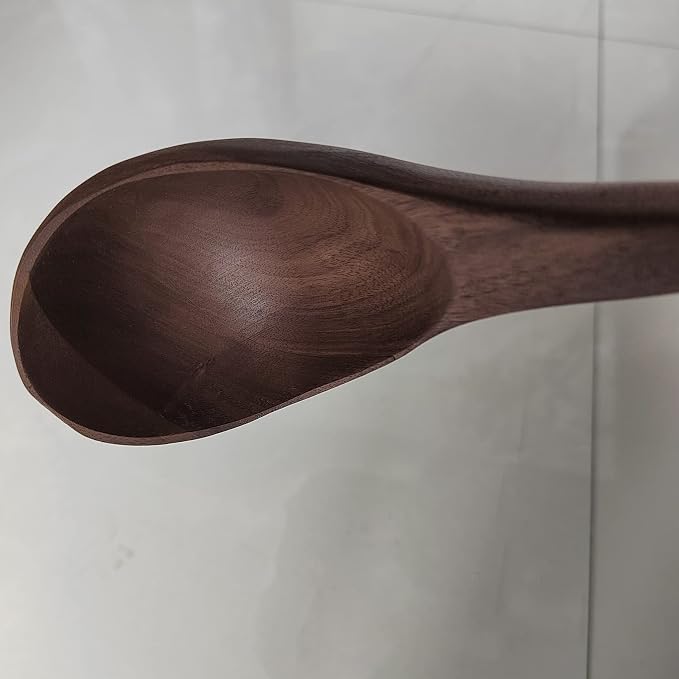 Black Walnut Wooden Ladle - 14" Long Handle, Handmade, Nonstick, Sustainable