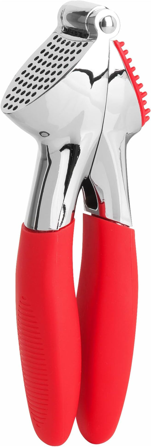 Trudeau Garlic Press - Effortless Garlic Crusher with Built-In Cleaning Aid, Large Garlic Chamber, Comfortable Ergonomic Handle, BPA-Free & Dishwasher-Safe - Quick and Easy Meal Preparation