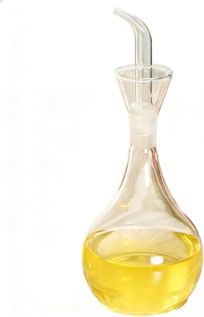 ELETON Planet Pear 14 oz Glass No Drip Oil Dispenser for Kitchen and BBQ | Clear Borosilicate Glass
