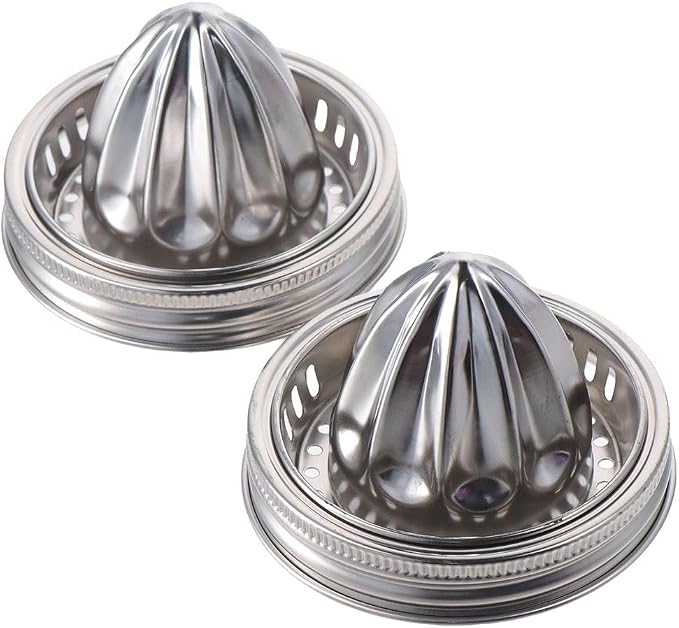 1/2pcs Simple Manual juicer Stainless Steel Lemon Squeezer,3.38 Inch Mason Jar Juicer Lid,Dishwasher Safety Kitchen Manual Juice Compressor(1pcs)