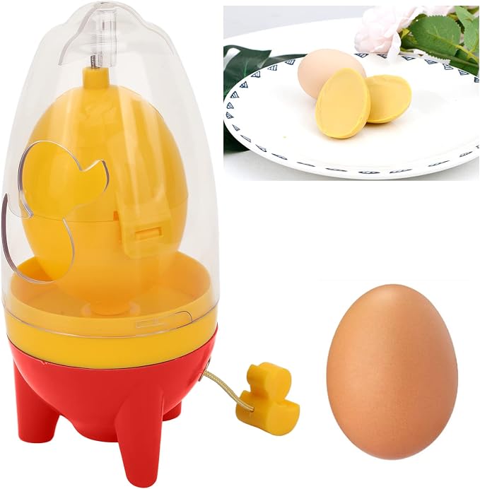 Golden Egg Machine, Egg Yolk & White Mixer - Manual Shaker & Spinner - Pull Rope (Red)
