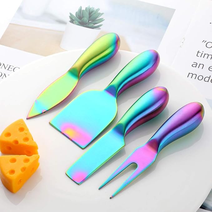 Cheese Knife Set，Stainless Steel Cheese Tool，Ergonomic Design&Easy To Use， for Birthday/Parties/Wedding/Bridal Shower/Housewarming and Anniversary (Symphony)