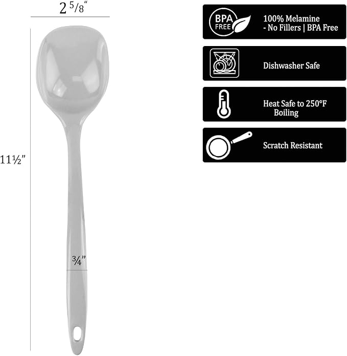 Reston Lloyd Cooking Spoon for Serving, Basting, Mixing, Heat Resistant, BPA Free Melamine 11 inch Utensil with Ergonomic Handle, Pink
