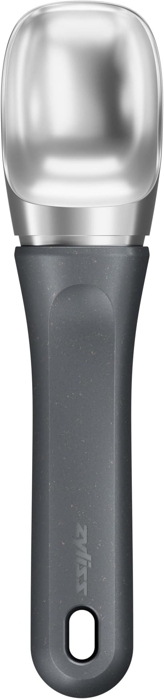 Zyliss Ice Cream Scoop – Heavy Duty with Ergonomic Wheat Straw Handle – Non Stick, Dishwasher Safe – Ideal for Hard Ice Cream, Sorbet, Sundaes & Baking Toppings – Black