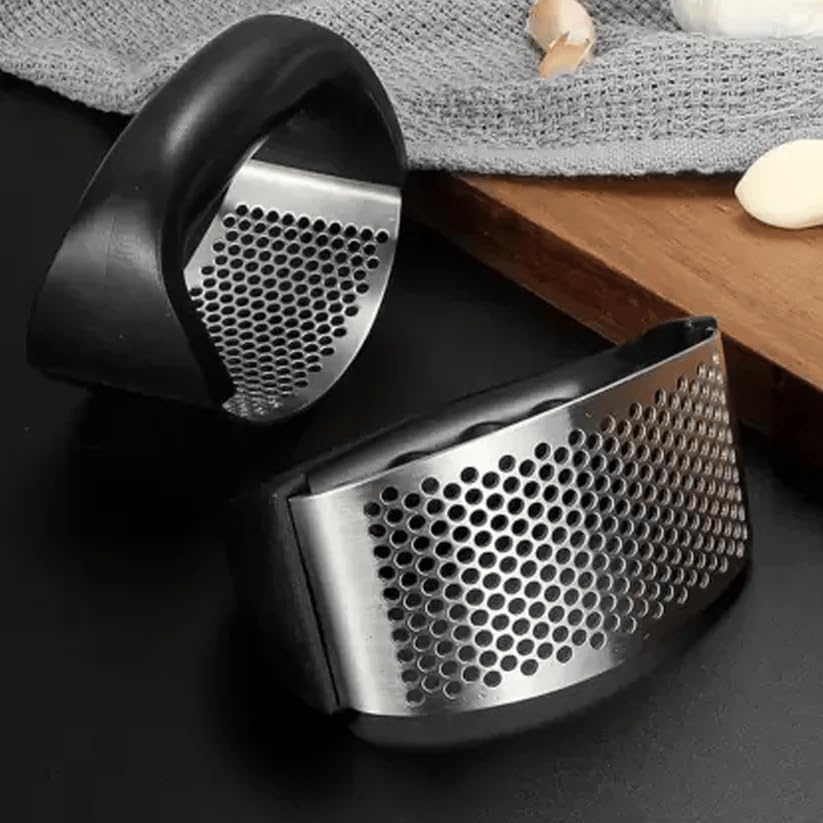 Garlic Ginger Quick Crusher - Multipurpose Garlic Press Crusher, Handy Kitchen Gadget Tool, Garlic Press Stainless Steel, Squeeze Design for Effortless Garlic and Ginger Crushing