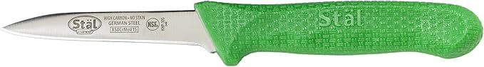 Winco 3-1/4" Paring Knives, Green PP Hdl, 2pcs/pk