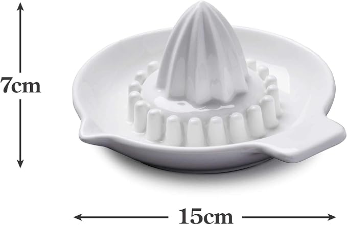 WM Bartleet & Sons 1750 T360 Traditional Porcelain Classic Citrus Juicer/Reamer 16x14cm-White, White