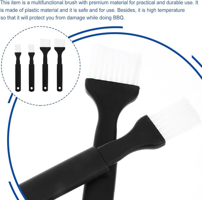 Luxshiny Bbq Brush Set 4Pcs Nylon Basting Brush with Comfortable Grip Plastic for Cooking Baking Roasting and Grilling Heat Resistant Dishwasher Safe 8.07 in