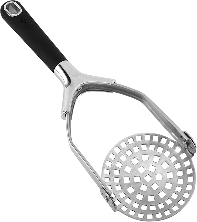 Cook With Color Hand Held Potato Masher - Professional Stainless Steel with Soft Comfort Handles Food Masher, Collapsible