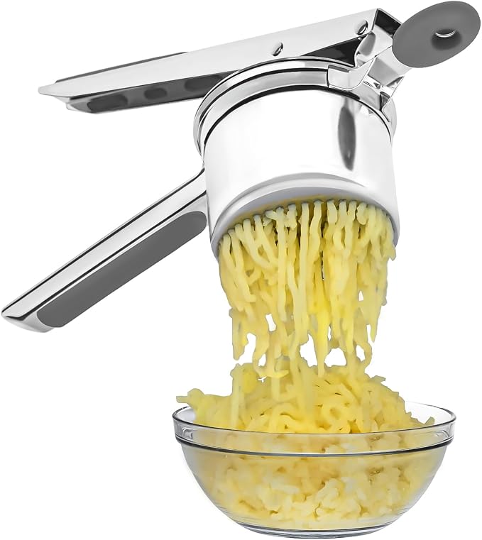 Large 15 oz Ricer for Mashed Potatoes, Stainless Steel Fixed Disc Potato Ricer for Mashed Potatoes, Easy to Clean and Dishwasher Safe
