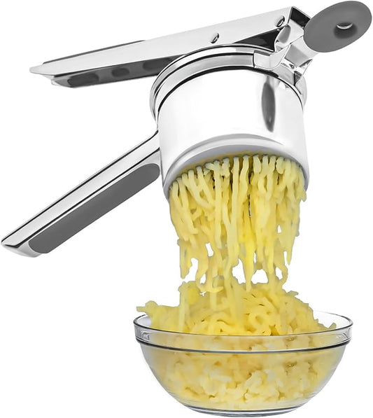Large 15 oz Ricer for Mashed Potatoes, Stainless Steel Fixed Disc Potato Ricer for Mashed Potatoes, Easy to Clean and Dishwasher Safe
