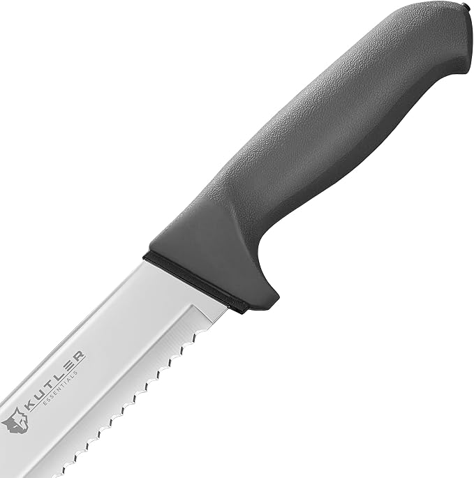 KUTLER Professional 10-Inch Bread Knife and Cake Slicer with Serrated Edge - Ultra-Sharp Stainless Steel Cutlery