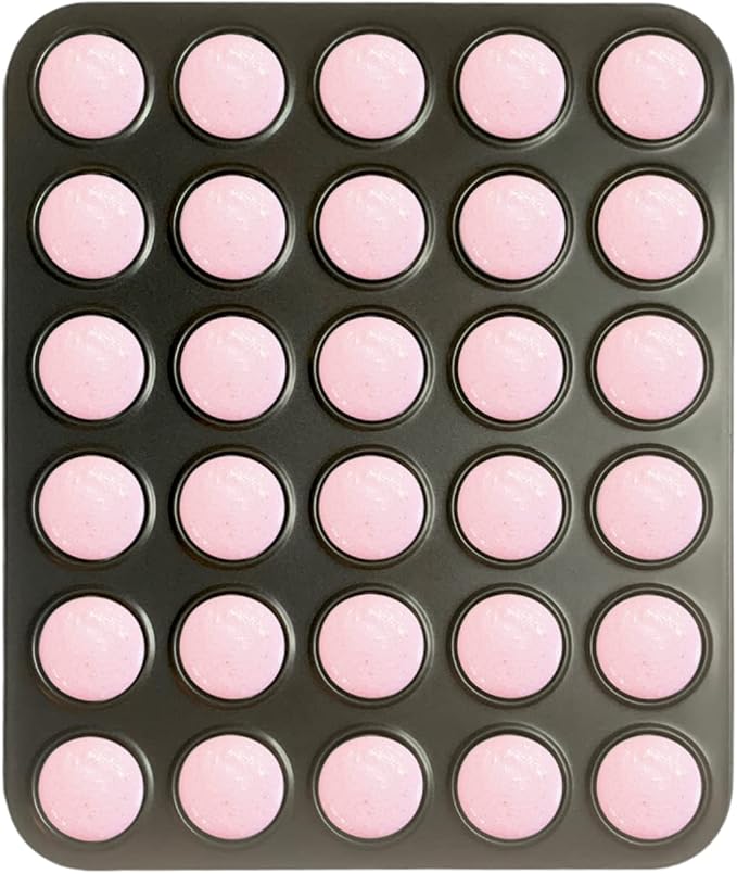 Fox Run Mini Macaron Baking Pan, 30 Small Cup Non-Stick Pan