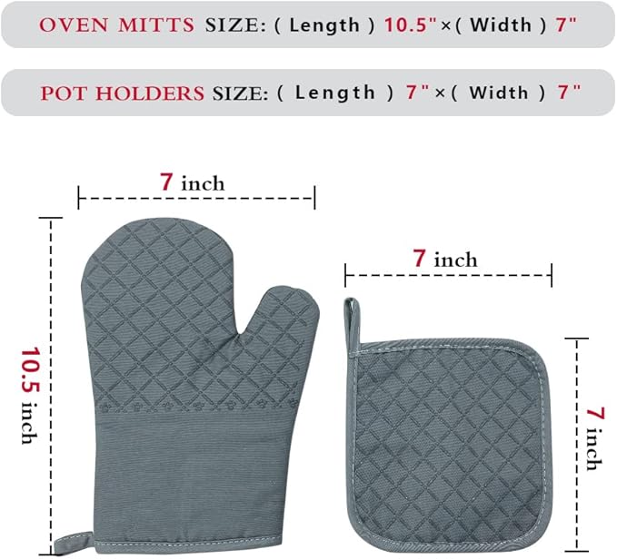 zcyhtqp, All You Need is Love and A Cat, Funny Silicone Non-Slip Oven Mitts and Pot Holders Sets of 2, Cat Oven Mitts, Bake Lover Gift, Kitchen Gift for Cat Owner