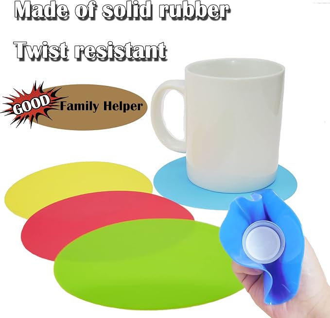 Rubber Jar Opener Gripper Pad-Jar Opener for Weak Hands-Silicone Heat Insulation Pad Round-Rubber Grippers for Opening Jars | Ideal for seniors and arthritis hands. Non-slip silicone provides extra grip to open tough jars effortlessly.