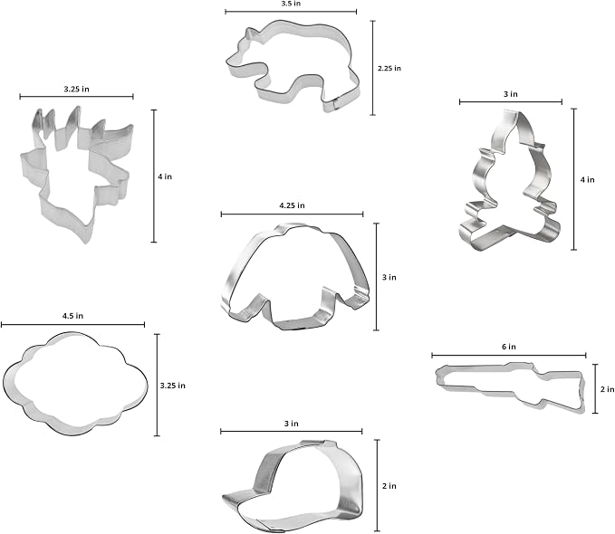 Hunting Cookie Cutter 7 Piece Set from The Cookie Cutter Shop – Tin Plated Steel Cookie Cutters