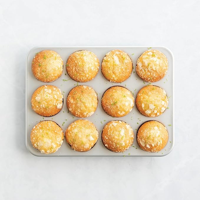 Nordic Ware Brilliant™ Colorful Bakeware 12 Cavity Muffin Pan, Nonstick made without PFAS or PTFE for safe cooking; Reinforced steel rim prevents warping