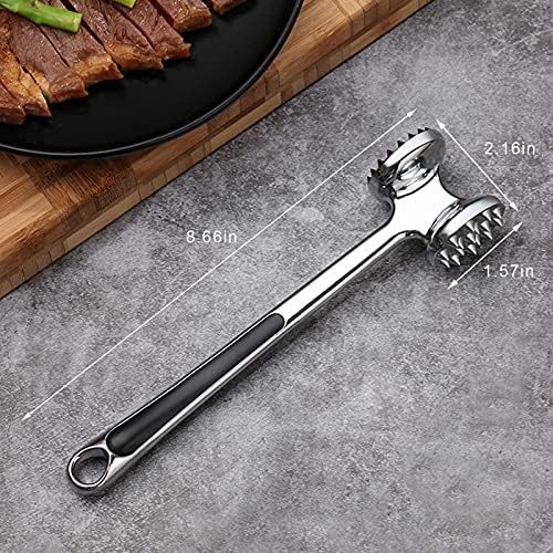 Meech Double-Sided Meat Hammer Meat Tenderizer Machine Beef Meat Tenderizer Hammer Silver Easy to Clean