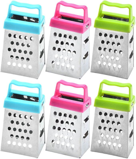 Abaodam 6Pcs Mini Cheese Grater Professional Box Grater Stainless Steel Box Grater Cheese Grater with 4 Sides for Kitchen Slicer Cheese Ginger Vegetable