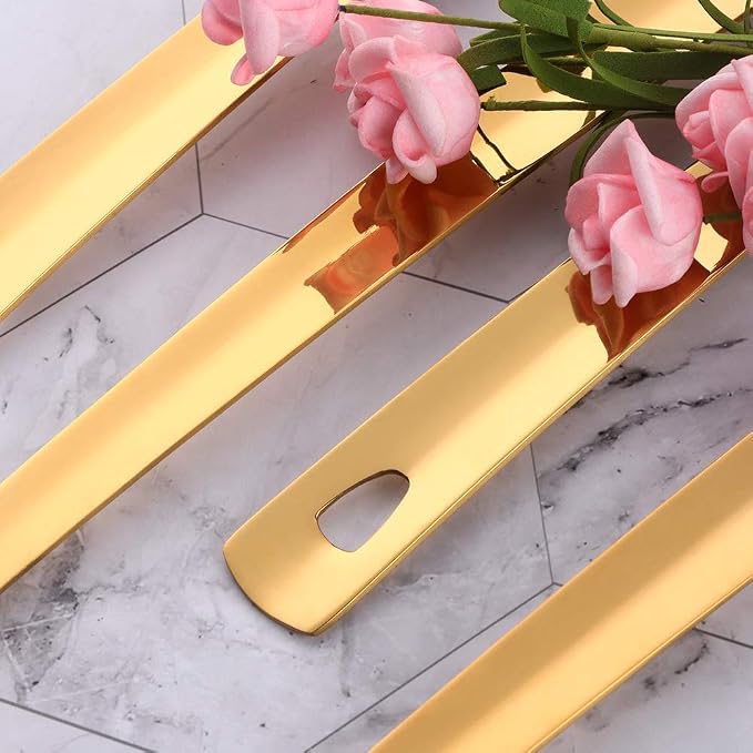 12 Pcs Cooking Utensil Set, Stainless Steel Gold Titanium Plated Cookware Sets with Public Fork/Spoon, Cake Shovels, Spatula, Ladles, Solid Spoon, Slotted Spoon, Pasta Server, Kitchen Tool Gadget