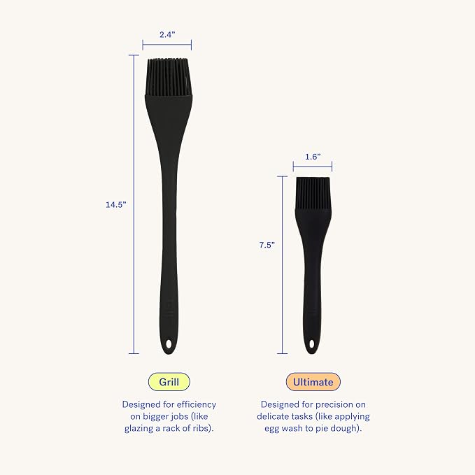 GIR: Get It Right Silicone Basting Brush – High Heat Resistant Kitchen Tool for Cooking, Grilling & Baking, Ultimate - 8IN, Black