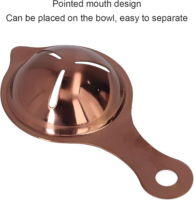 Stainless Steel Egg Separator Divider Egg White Yolk Filter Baking Tools for Kitchen Use Egg Separators (Rose Gold)