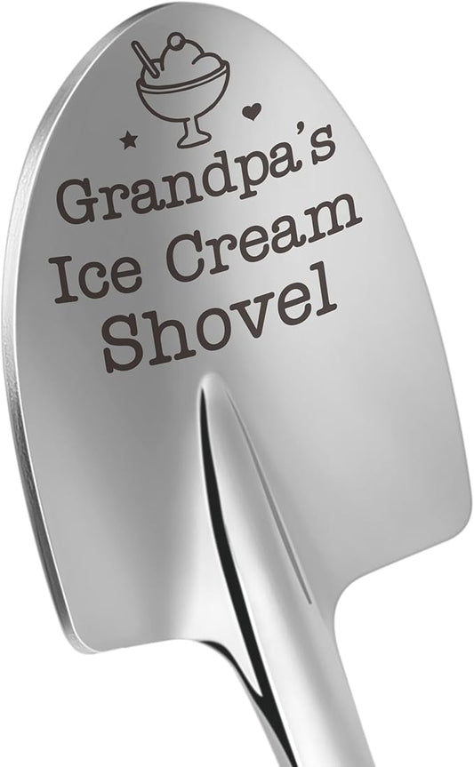 Grandpa Gifts, Christmas Birthday Gift for Grandpa from Grandkids, Papa Grandfather Christmas White Elephant Gifts, Funny Grandpas Ice Cream Shovel Spoon Present Cute Small Mens Stocking Stuffers