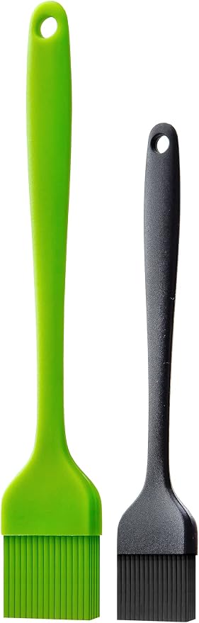 Silicone Basting Pastry Brush for Baking Bbq Spread Oil Butter | 2 Pack Cooking Kitchen Brushes, Heat Resistant BPA free, Dishwasher Safe