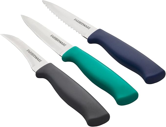 Farberware Paring Knife Set, 3-Piece, Blue