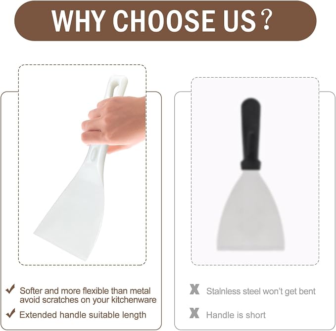 LRui Kitchen Professional Pizza Dough Scraper dough spatula,plastic flexible strip handle dough scraper（2 pack)