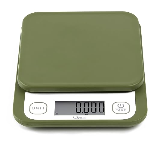Ozeri® Garden and Kitchen Scale II with 420 Variable Graduation Technology® | Measures most delicate garden herbs and greens at 0.1 g for ingredients under 420 grams and 0.5 g for items over 420 grams