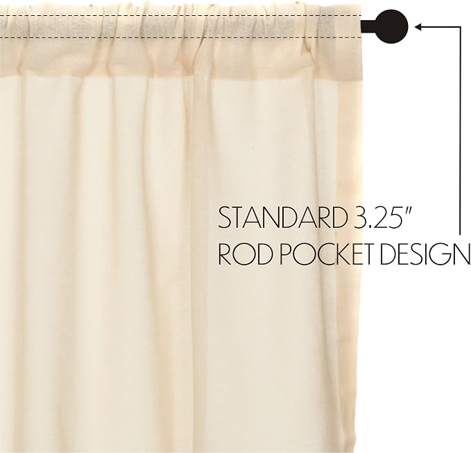 VHC Brands Tobacco Cloth Fringed Farmhouse Decor Kitchen Swag Prairie Panels Door Window Tier Set Curtains for Kitchen Bedroom Bathroom Living Room Dining (Natural, Classic Swag Set)