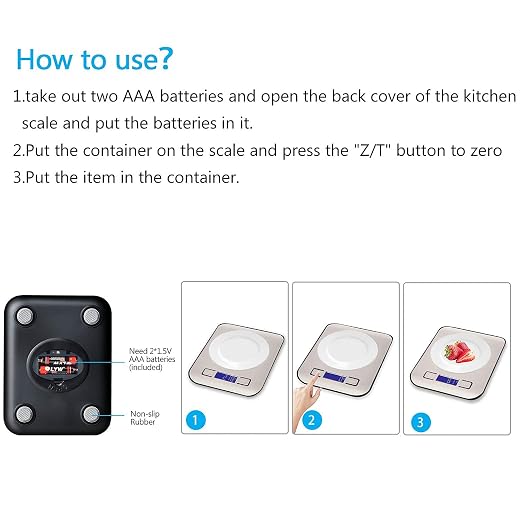 Food Kitchen Scale, Black (YX-CFC-A1)
