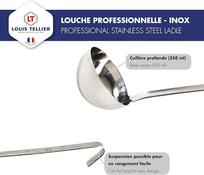Professional Ladle - Stainless Steel - 10 cm - 250 ml