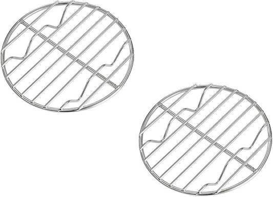 CAMPINGMOON 2pcs Round round cooling rack 304 Stainless Steel Cooking Grid Grill (φ4.9 inches, W13-2P)