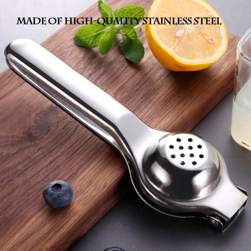 Lemon Juicer Squeezer Stainless Steel Manual Citrus Press Premium Quality Fruit Lime Squeezer for Drinks Rust Proof Non-Slip Manual Hand Juicer Is Ideal for Juicing Lemons, Limes, Small Oranges