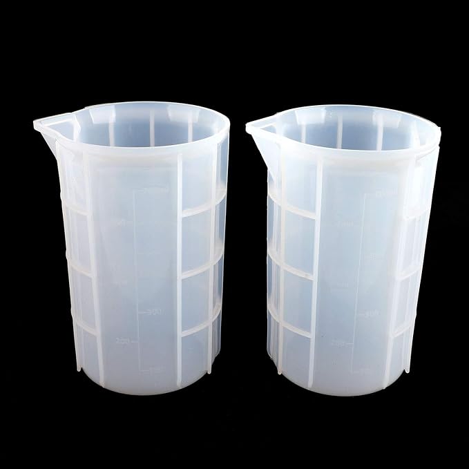 Gartful 700ml Extra Large Silicone Measuring Cups, Resin Mixing Cups for Epoxy, Jewelry Casting Molds, Acrylic Paint Pouring, Nonstick Reusable Craft Measuring Cups, 23 oz, Set of 2