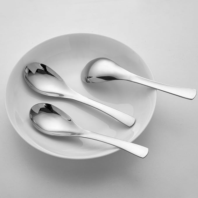Soup Spoons High Grade 18/10 Stainless Steel 6.5"" Soup Spoon,Table Spoons MAODUV Dinner Spoons Thick Heavy-weight Ladle Spoons,Dishwasher Safe (4 Pack), Sliver