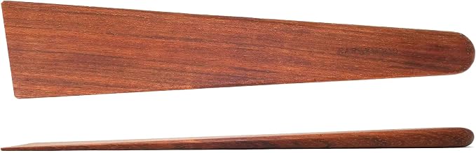 Earlywood 13 inch Handmade Wood Cooking Utensil for Kitchen, Multi-Purpose Scraper and Egg Turner, Cast Iron Scraper and Saute Spatula - Made in USA - Jatoba
